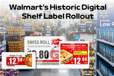 Déploiement historique des étiquettes numériques pour étagères de Walmart