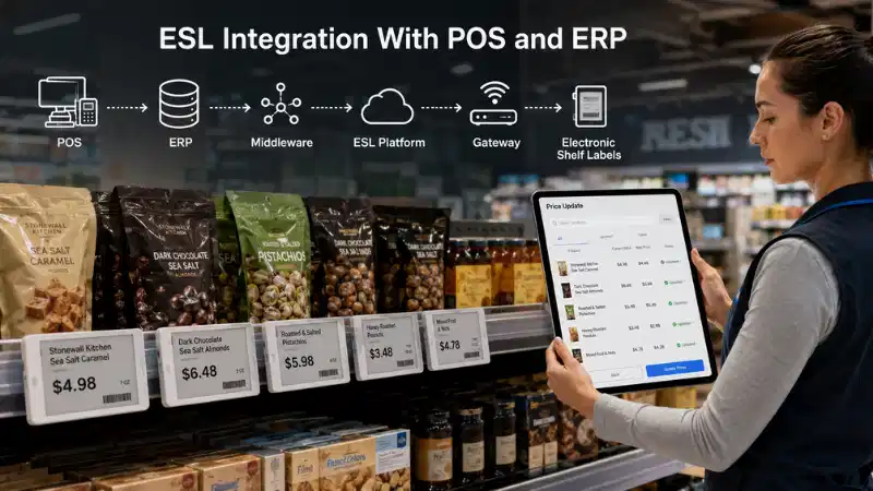 Intégration d'étiquettes électroniques avec POS et ERP : API, mappage de données, gestion des err...