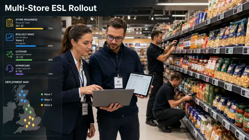 Plan de déploiement d'étiquettes électroniques pour les détaillants multi-magasins